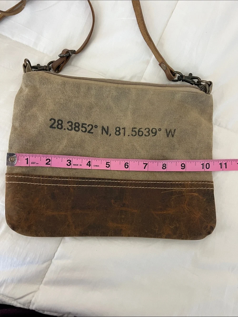 Sugarboo&Co. Disney Canvas and Leather Crossbody Bag in Tan and Brown
